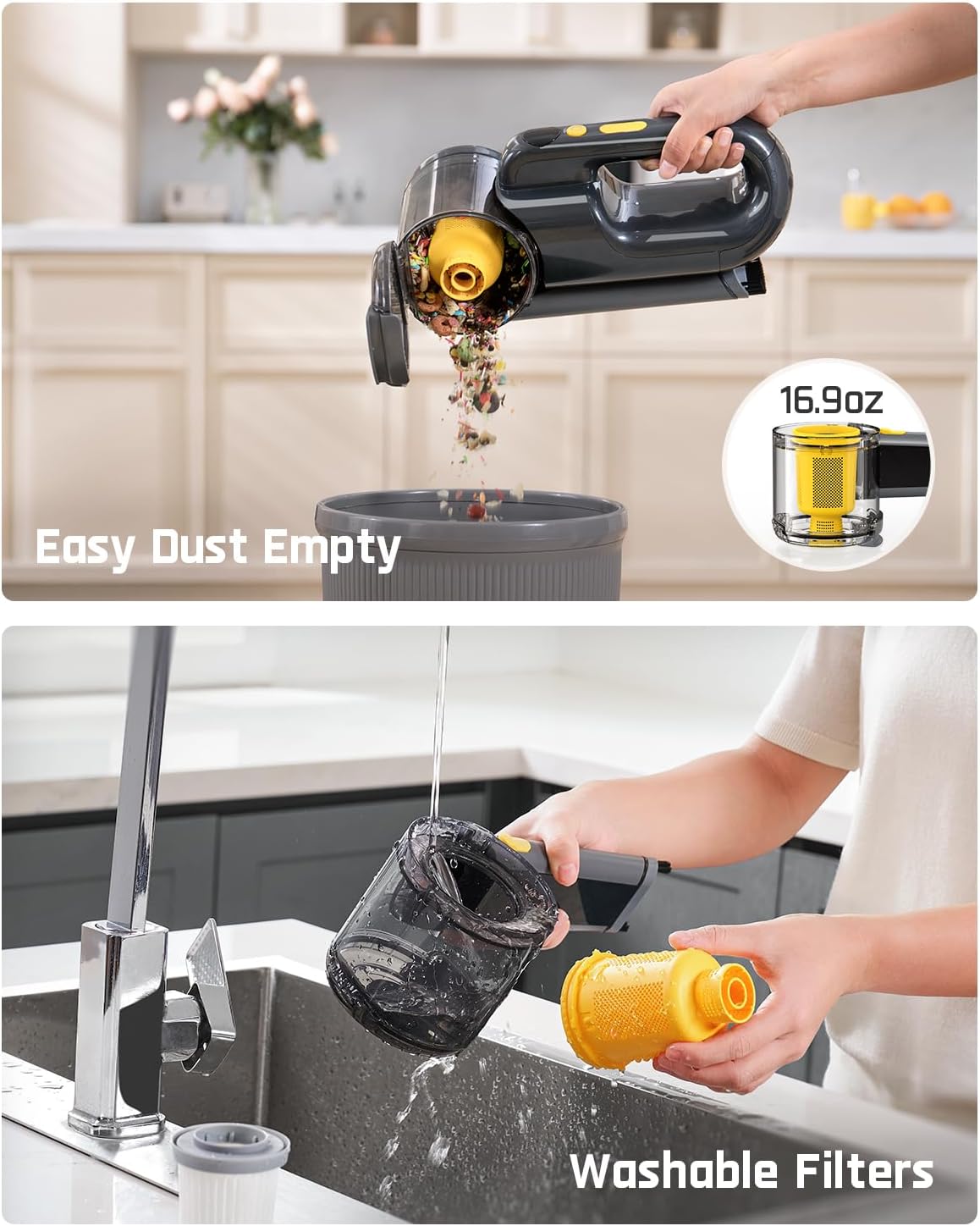 Fanttik Fold V10 Ultra Deluxe Handheld Vacuum Cordless, 17kPa Suction Power, Charging Base, Pivot Nozzle, Up to 35 Mins Runtime, Smart LED Display, Cordless Dustbuster Vacuum for Home, Car