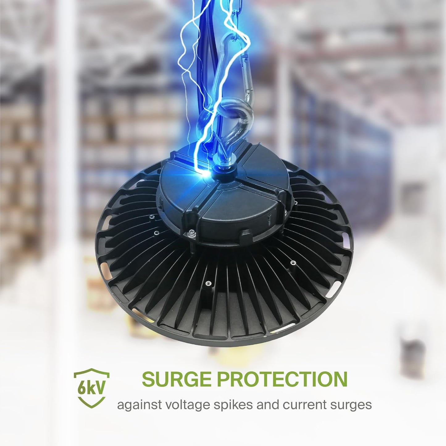 ASD LED High Bay UFO Light Fixture, Commercial Shop Lighting | 3CCT, Dimmable, IP69K Waterproof, DLC Premium, UL Listed | 500W 69700LM 3000-5000K 100-277V | Warehouse, Garage, Workshop Lamp | Black