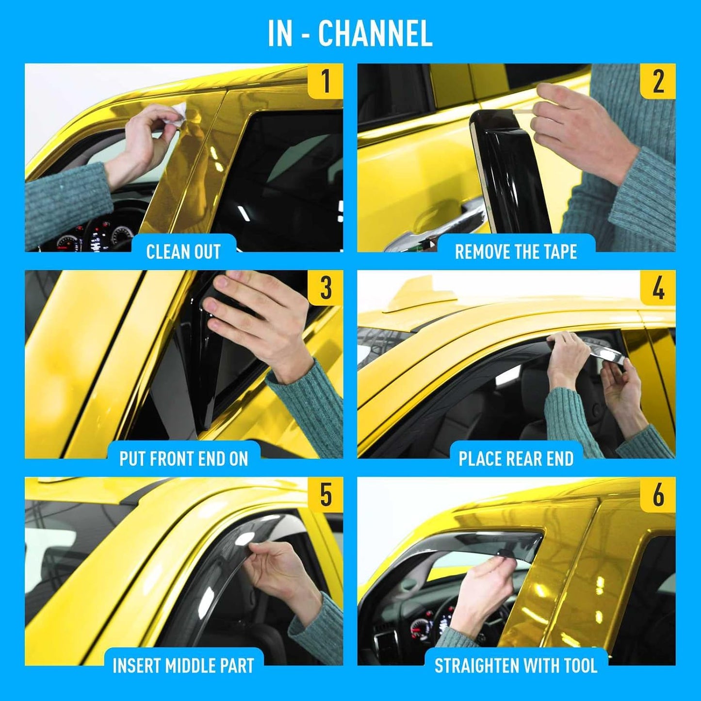 Extra Durable Window Deflectors in-Channel Window Visors Rain Guards Fit for Toyota Corolla Cross 2022-2025, Sun Visors, Wind Vent for Shades, Exterior Car Accessories - 4pcs. AG0493