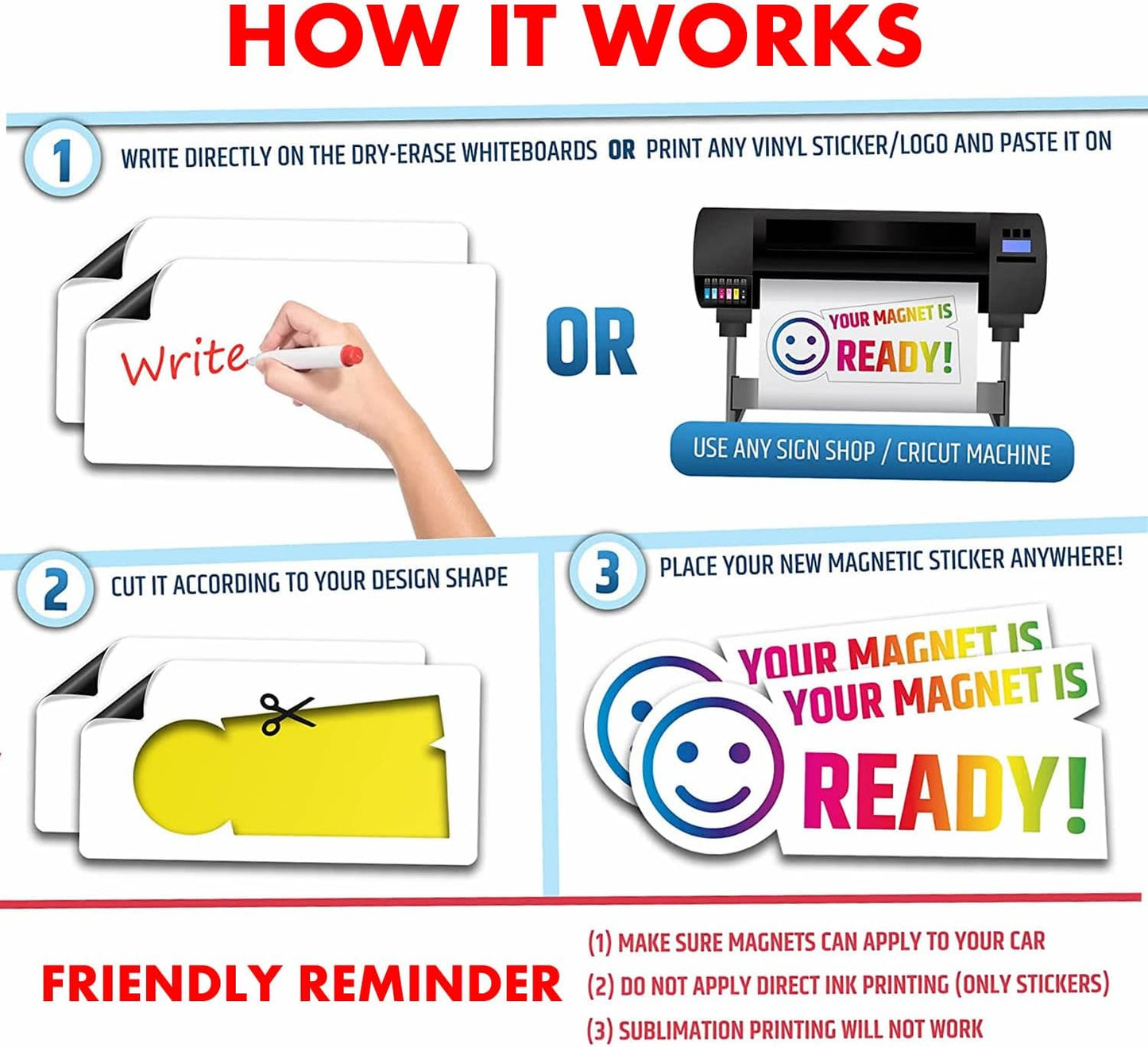 2 Pack Blank Car Door Magnet Sticker, Rounded Corners Magnetic Vehicle Sign, Perfect Magnet for Car to DIY Advertise Business and Cover Company Logo, Personalized Magnet Decal (24x12 inch)