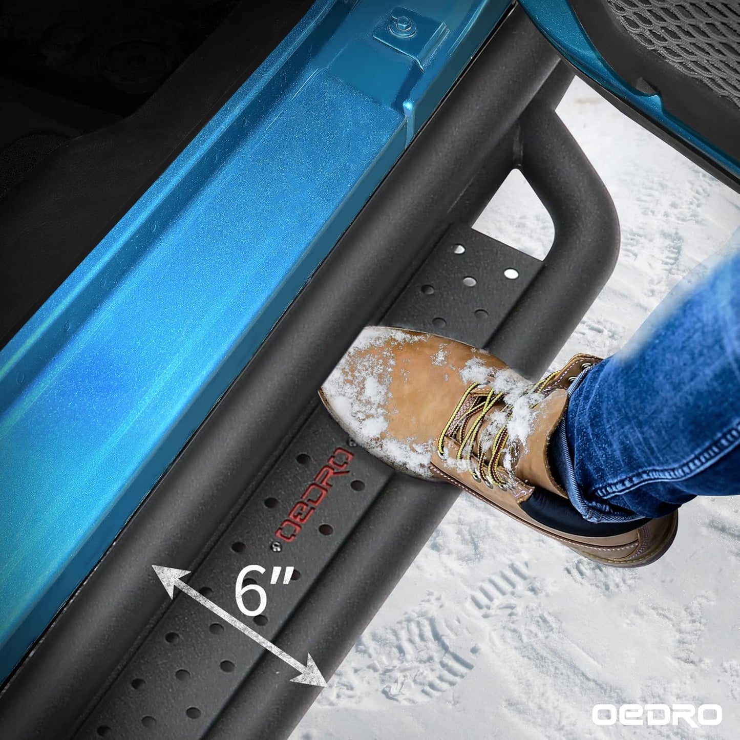 OEDRO Running Boards Compatible with 2019-2025 Chevy Silverado/GMC Sierra 1500, 2020-2025 2500HD 3500HD Crew Cab(Excl. 2019 1500 LD/Limited), Bolt-on Side Steps Steel Nerf Bars