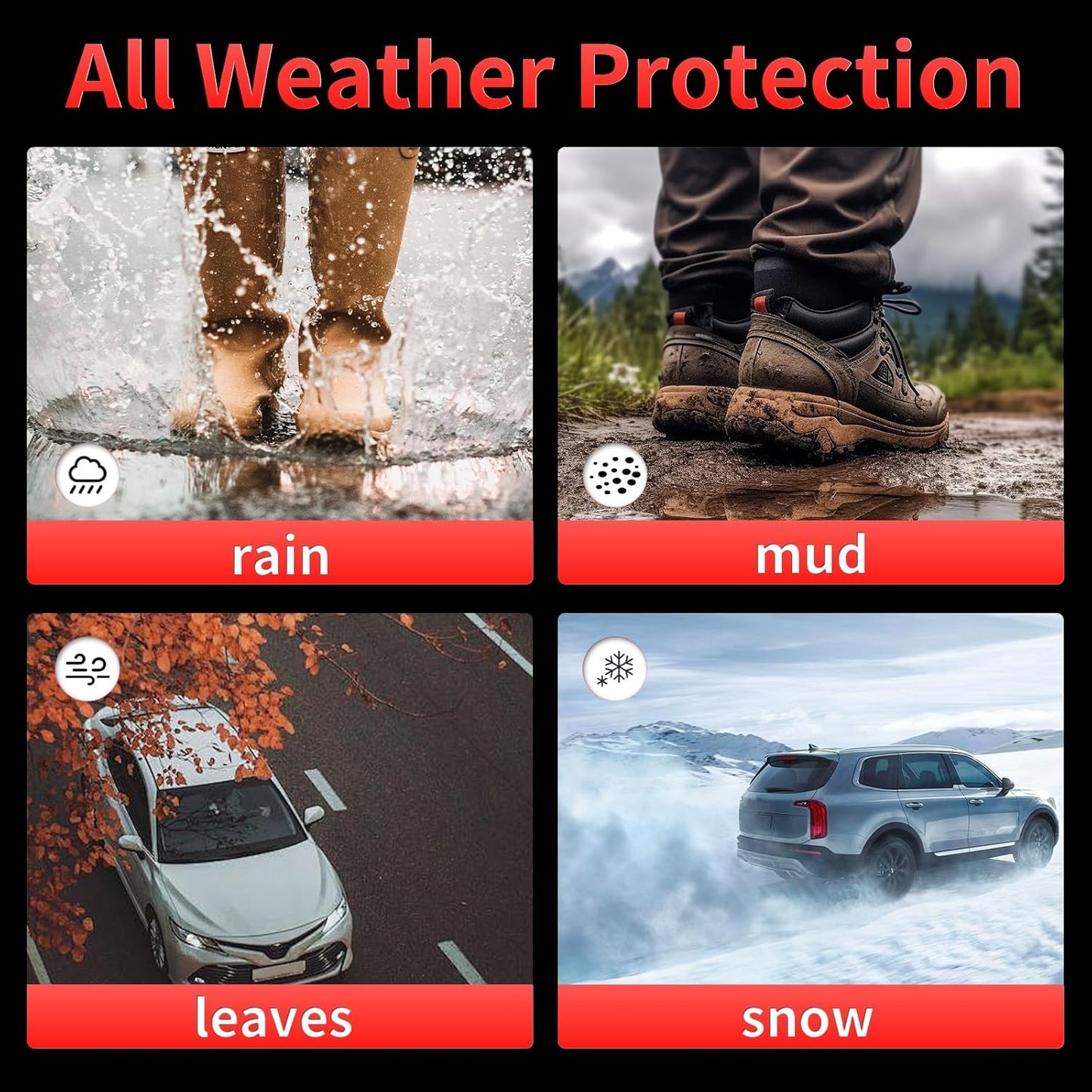 Wayhigh-All Weather Floor Mats Fit for 2020-2025 Ford Explorer 6 Seats TPE Car Mats Waterproof Heavy Duty Rubber Floor Liners for Explorer Accessories Custom Fit Black Liners