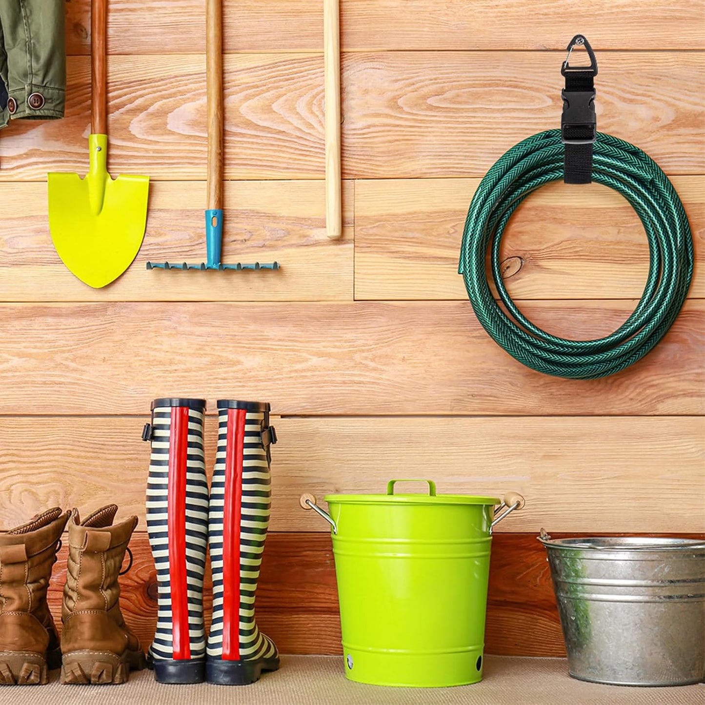 3 Pack 17 Inch Adjustable Extension Cord Holder Organizer with Triangle Clips Heavy Duty Storage Straps Extension Cord Hanger for Men Workshop and Garage Organization and Storage (Black)