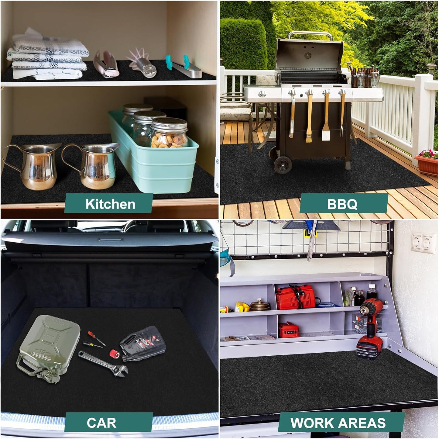 60" x 72" Giant Oil Drip Mat for Garage Driveway, Reusable Rubber Floor Oil Spill Leak Absorbent Pads for Motorcycle Car Oil Leak Stain Resistant