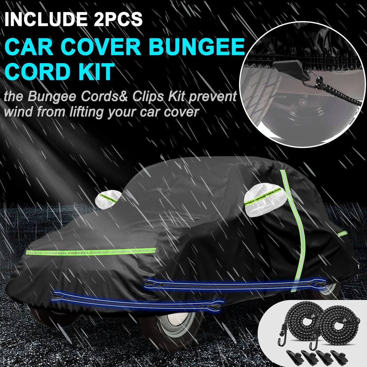 Car Cover for 1960-1980 Beetle Bug Sedan 2-Door,Full Exterior Car Covers for Automobiles All Weather Waterproof Heavy Duty,Zipper/Cotton Design Rain Snow Sun Winter UV Proof【210T Taffeta】- Black