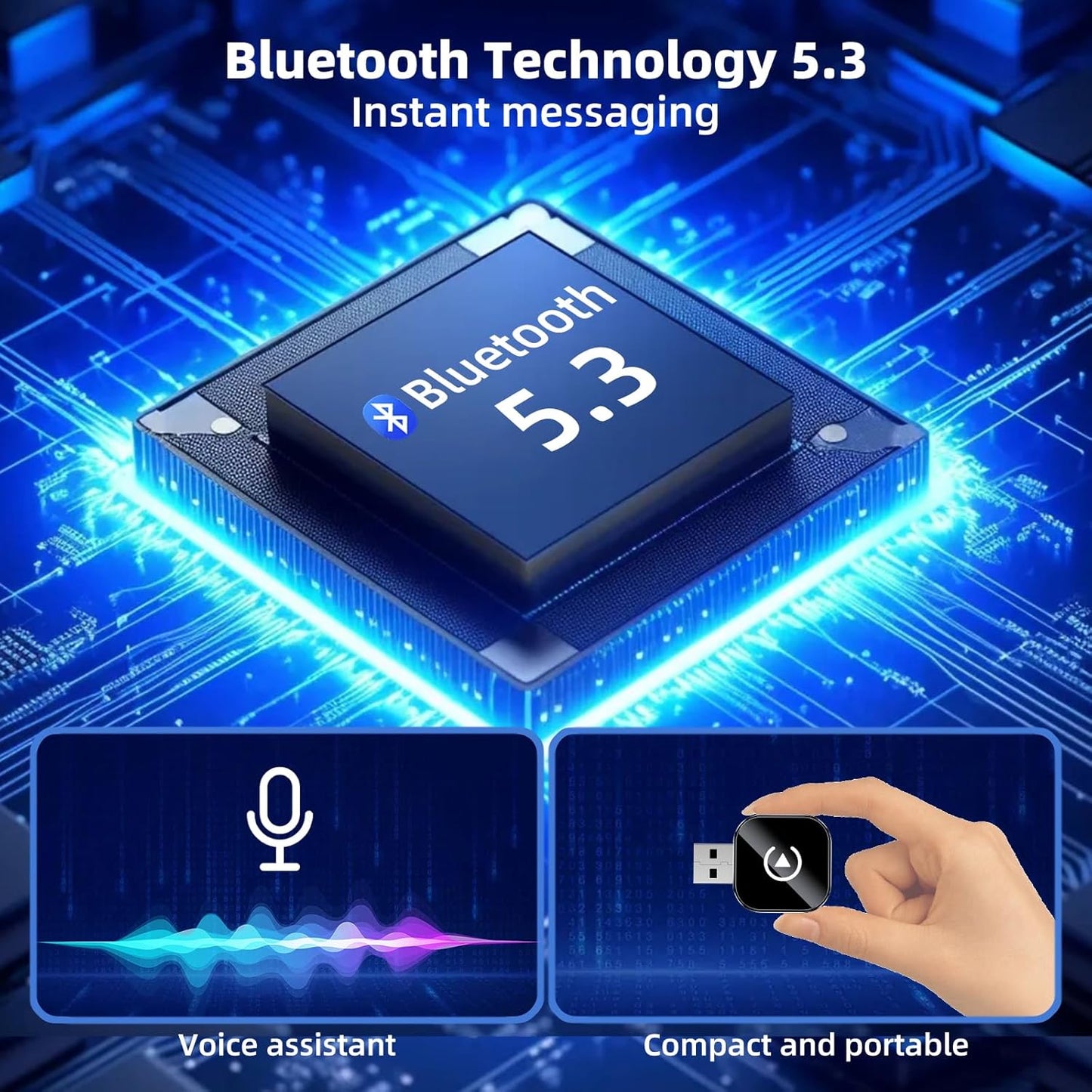 Wireless CarPlay Adapter for iPhone, Convert Wired to Wireless CarPlay Adapter, Mini Size with Extension Cable USB & USB-C/Type-C, Stable Car Control & No Delay