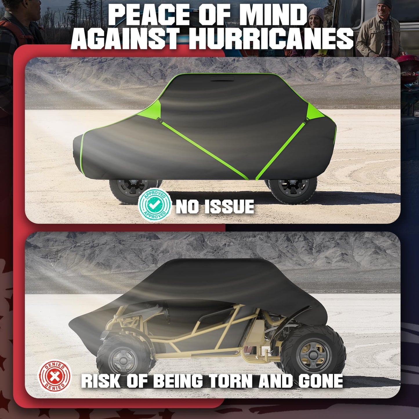 153 Inch UTV Cover for Polaris Ranger Crew RZR General 4, Can-Am Defender Maverick Commander Max, Yamaha Wolverine Viking, Kawasaki Mule Pro, Black 600D Cover Protection for 4-6 Seater UTV