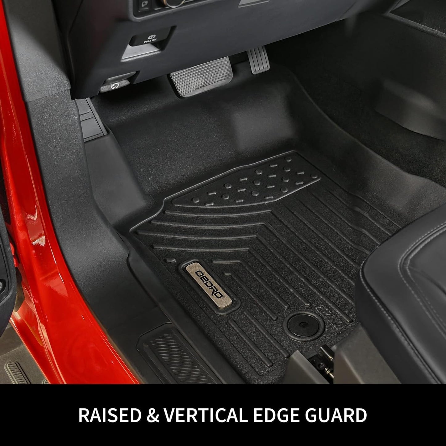 OEDRO Floor Mats Fit for 2018-2024 GMC Terrain & 2018-2024 Chevy Equinox, Unique Black TPE All-Weather Guard Includes 1st and 2nd Row Full Set Liners