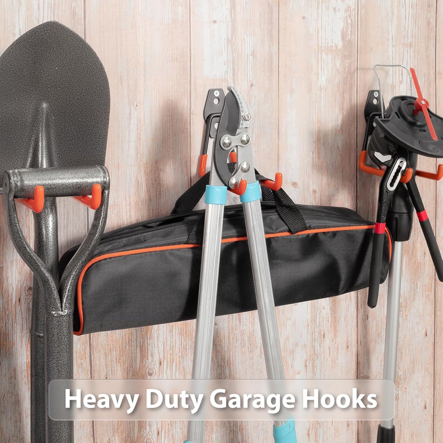 4 Pack 5.2x5.1 Inch Utility Steel Wall Mount Heavy Duty Garage Hooks with Anti-Slip Coating,Storage More Yard,Garden and Power Tools and for Hanging Hose,Ladder and Bike