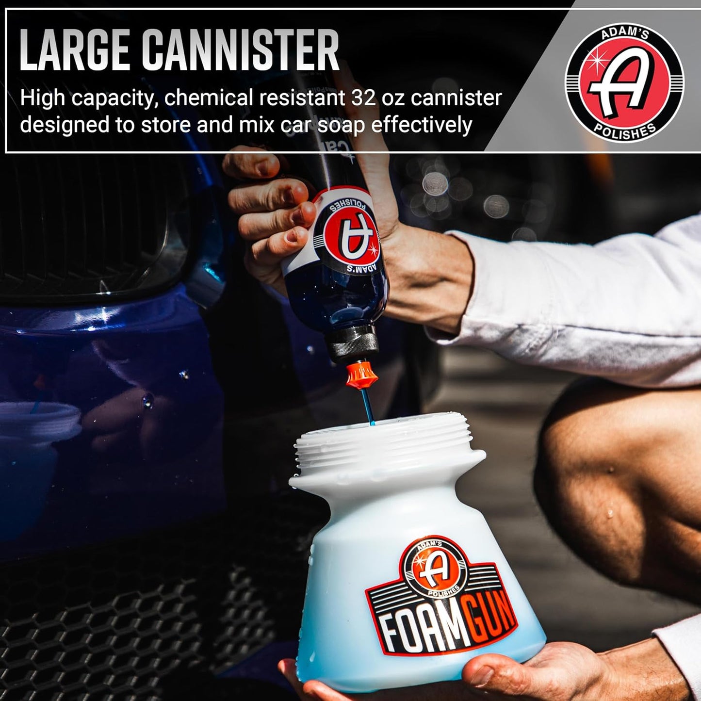 Adam's Foam Gun Car Wash Foam Sprayer - Connects to Garden Hose for Car Washing, No Pressure Washer Required, Use Snow Foam Blaster with Car Soap, Shampoo or Detergent