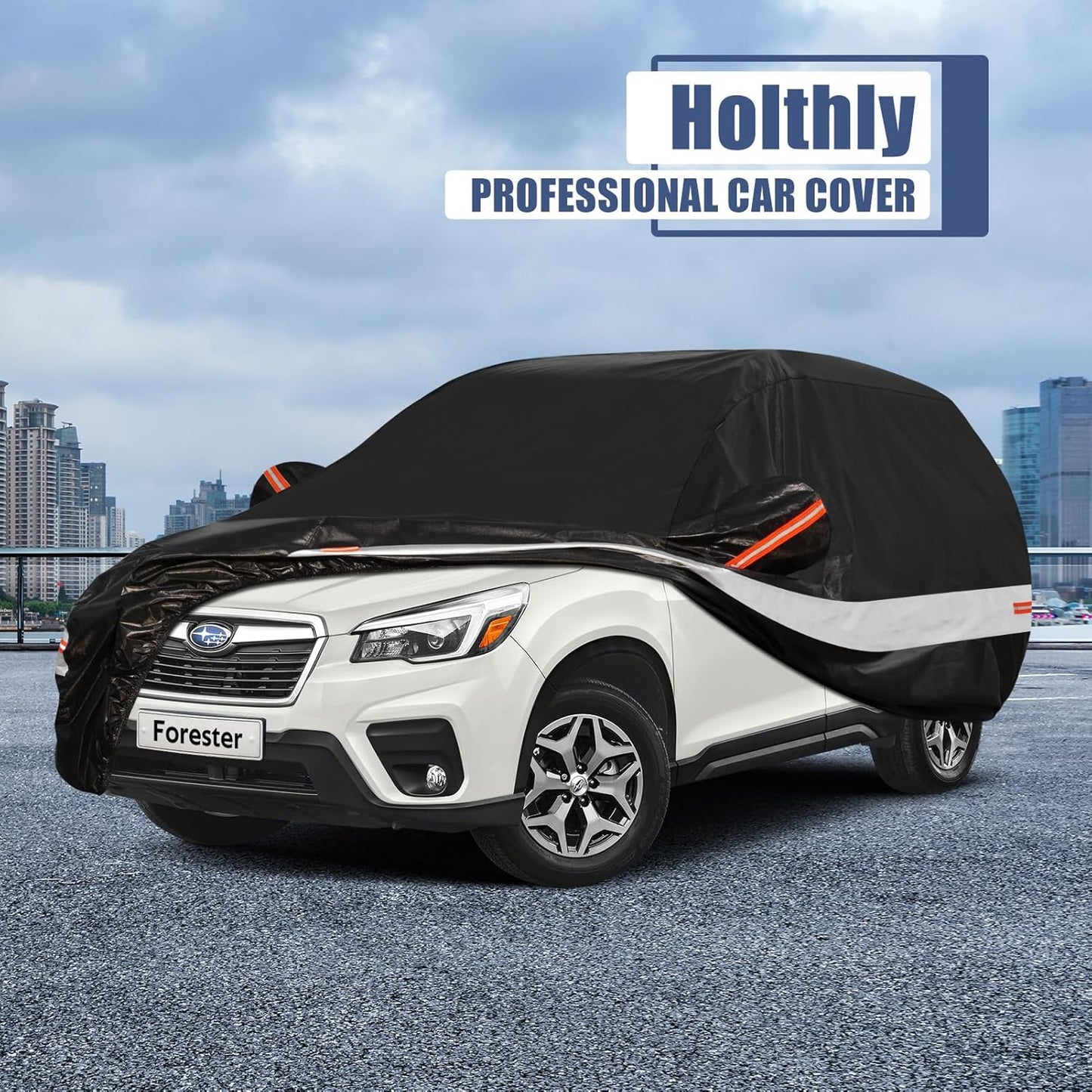 10 Layers SUV Car Cover Custom Fit for Subaru Forester (1998-2024) Waterproof All Weather for Automobiles, Outdoor Full Cover Sun UV Rain Protection with Cotton.Black