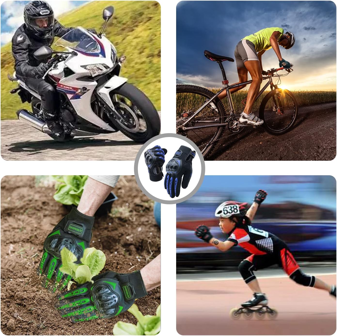 Motorcycle Gloves Touch Screen Full Finger Riding Gloves Knuckle Protection for Men and Women for Dirt Riding, Road Racing, Cycling, Climbing Work Outdoor Sports
