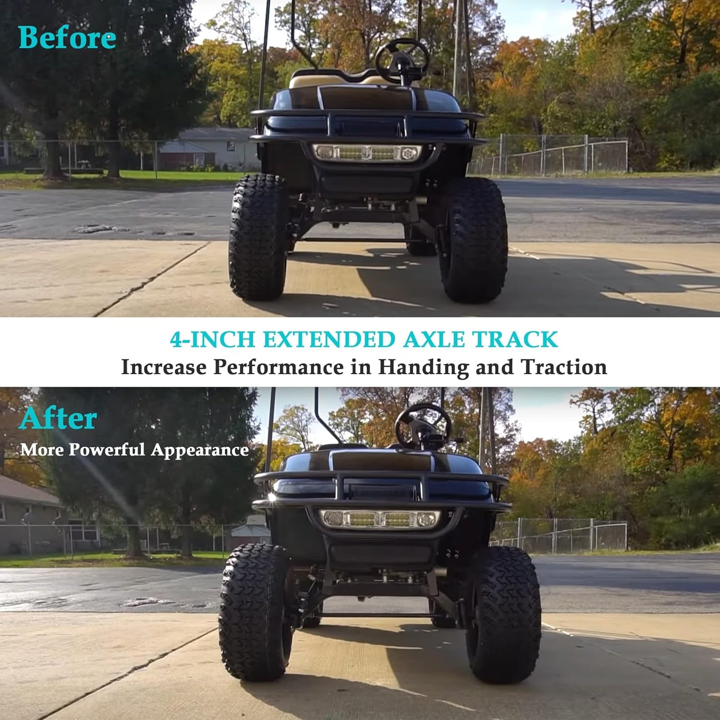 10L0L Golf Cart 2 inch Wheel Spacers for Yamaha, EZGO, Club Car (4x72mm Bolt Pattern, 68mm Hub Bore, 1/2-20 Studs) 4 Pack, Silver