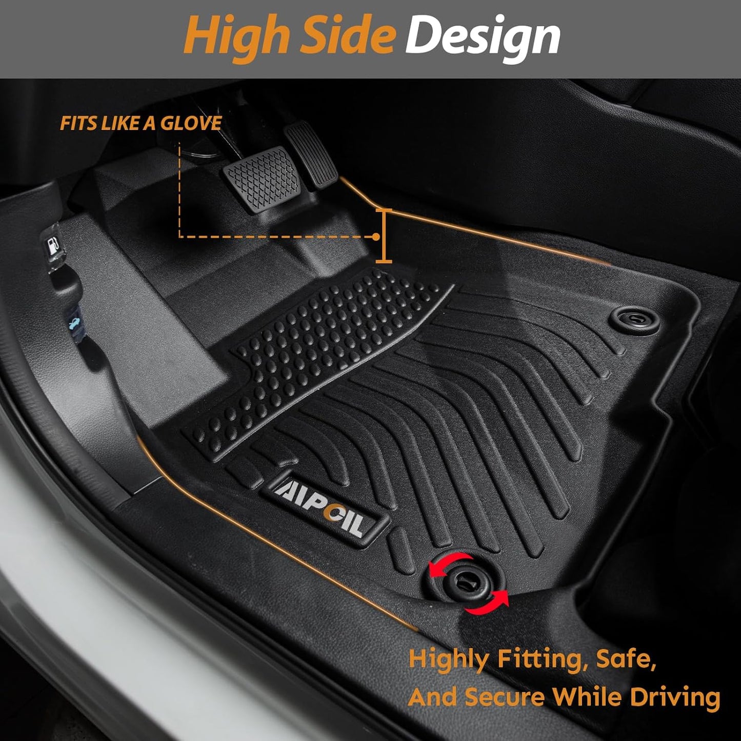 AIPOIL® Floor Mats & Cargo Liner Set for 2016-2020 Kia Optima & 2015-2019 Hyundai Sonata (Including Hybrid) | All-Weather | Easy to Clean | All-Round Protection Accessories.