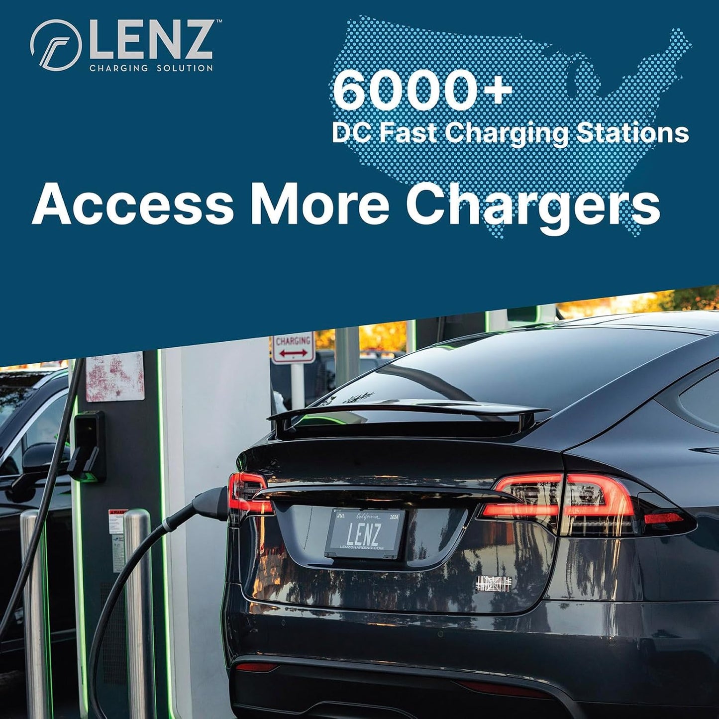 LENZ CCS1 to Tesla EV Charging Adapter – for 2021+ Tesla Models ONLY (Not for Cybertruck) – Connect to Public DC Level 3 Fast Chargers Up to 250 kW