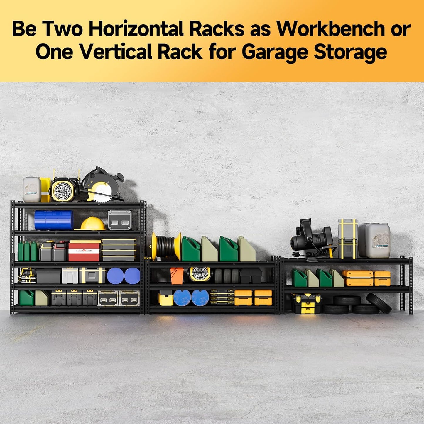 5-Tier 60" W X 20" D X 72" H Storage Shelves 2500LBS Metal Garage Shelving Adjustable Storage Shelf Metal Racks with Shelves Heavy Duty Shelving Units and Storage Utility Shelf