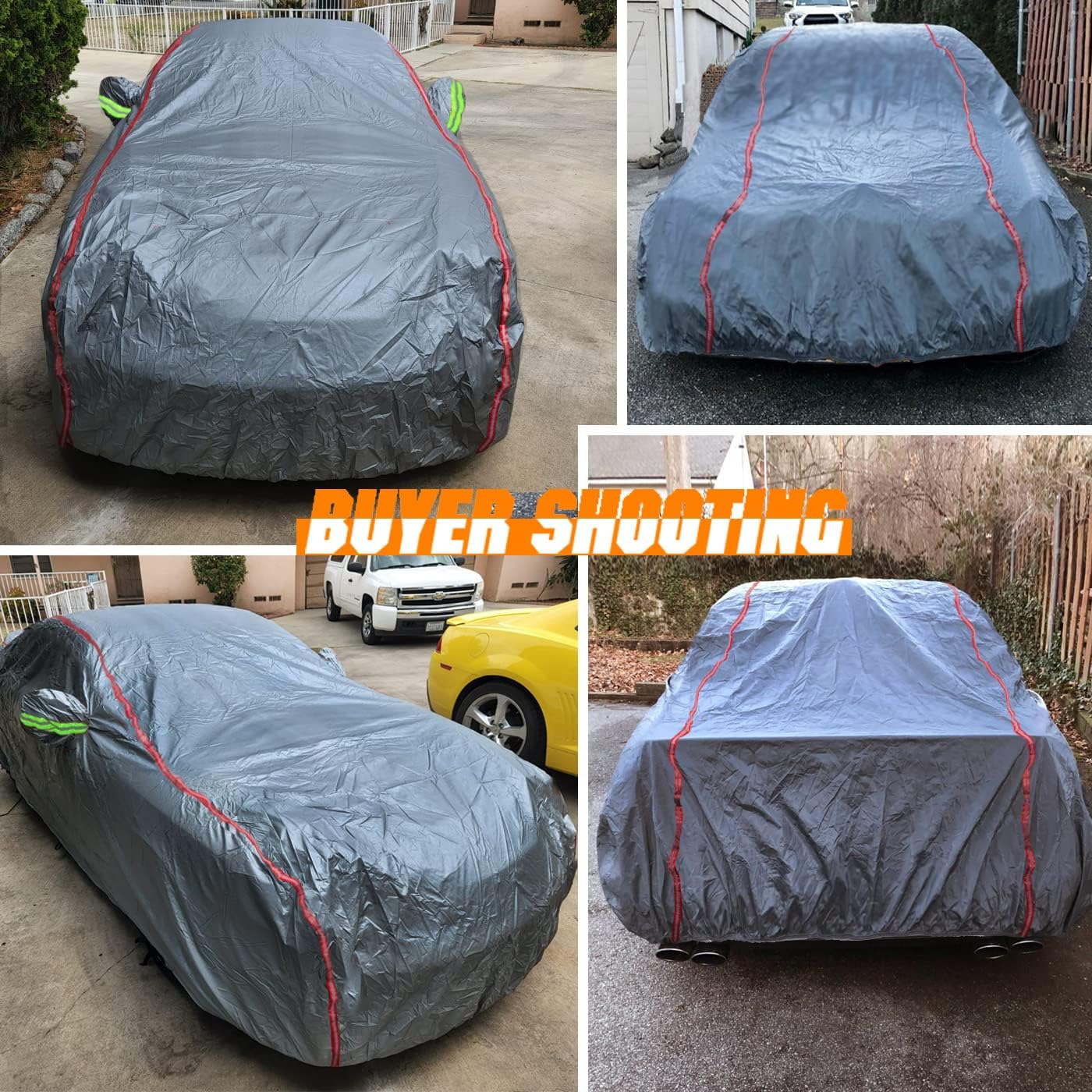 Breathable New Material, Waterproof Car Cover, Locks and Zipper Doors, Sunscreen Waterproof UV Prevention Snowproof Wind and Windproof,Suitable for Indoor Outdoor,for Sedan (197" to 208") C4