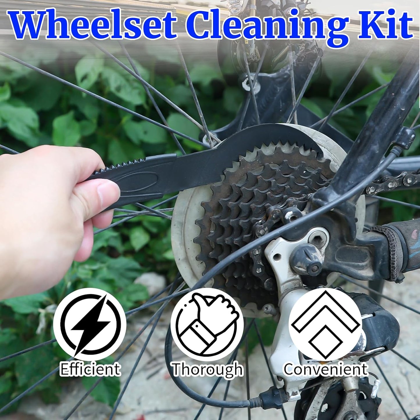 Bike & Motorcycle Chain Cleaner Kit - 6-Piece Eco-Friendly Set with 3 Brushes, Chain Scraper, Scrubber & 10g Pro-Grade Lubricant