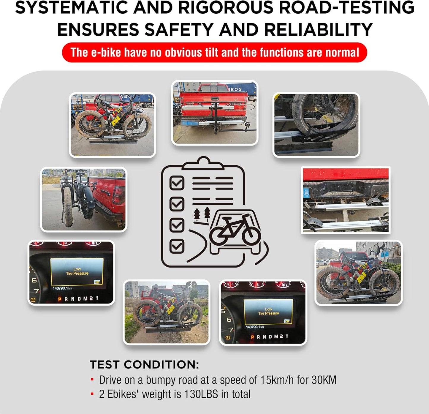 Rockland Foldable 2-Ebike Rack with Ramp, 200 lbs Capacity, Hitch Mount Electric Bike Rack, Fits up to 5" Fat Tire Width and 50" Wheelbase, Ebike Carrier Rack for 2" Receiver for Cars SUVs Vans RVs