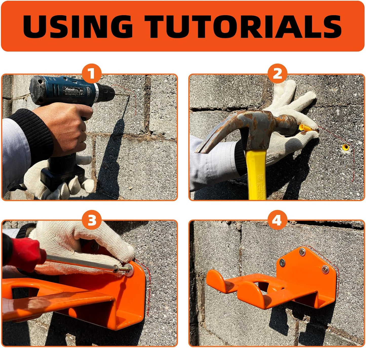 Weedeater Hanger, 1 Pack Weed Eater Hanger for Wall, Heavy Duty Weed Wacker Hooks for Garage, Garage Organization Storage Shed Organizer Mounted Trimmer Rack