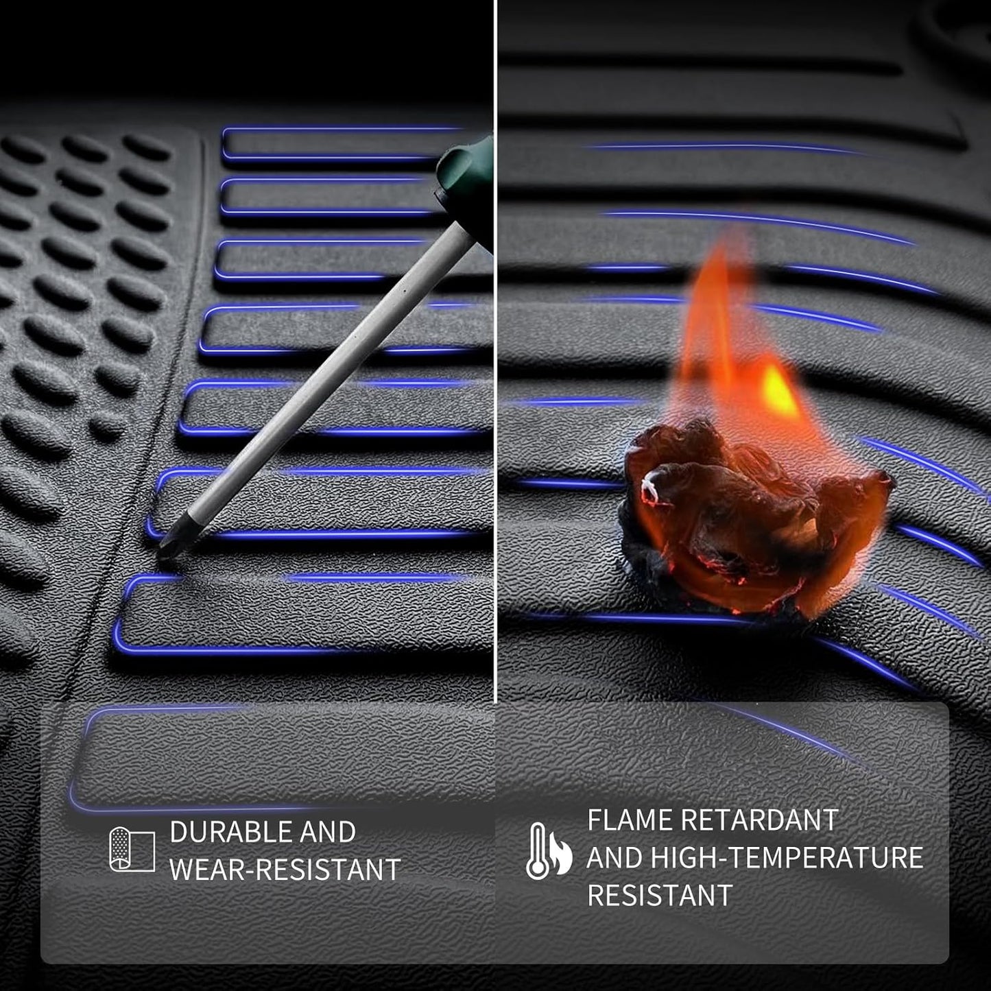 KELCSEECS® Floor Mats & Cargo Liner with Seatback Mats for 2021-2025 Ford Expedition Max 8 Seats Bench Seating, All Weather Protection TPE Floor Liners Full Set Expedition Accessories Black