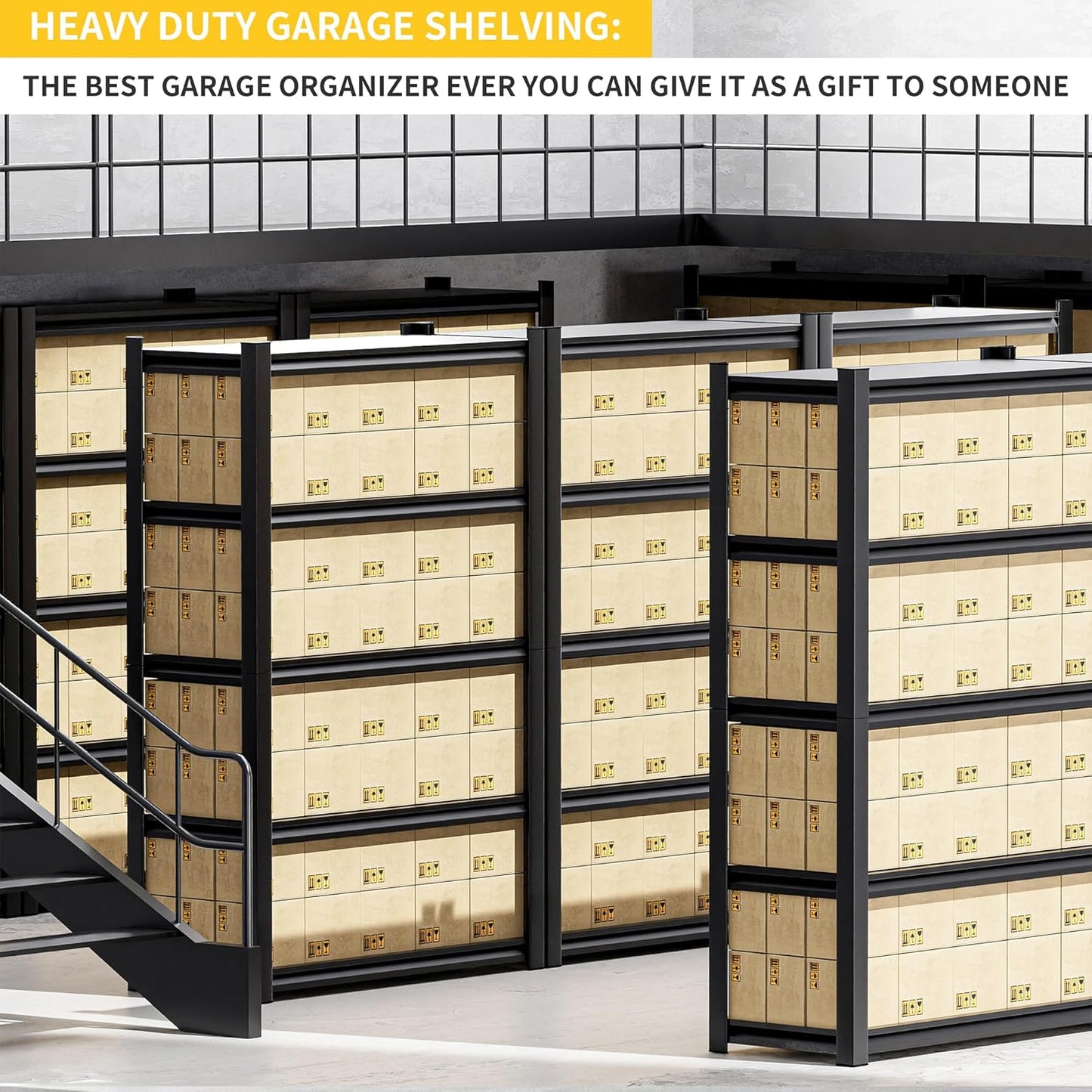 2 Set Garage Shelving Unit 72" H3000bls Heavy Duty Storage Shelves Easy Assembly 5 Tier Adjustable Metal Steel Utility Shelf Rack