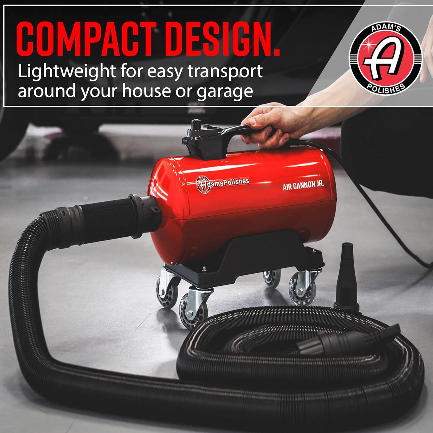 Adam's Polishes Air Cannon Jr. - High Powered Filtered Car Wash Blower | Dry Before Car Cleaning, Car Detailing, Car Wax, or Ceramic Coating | Auto Tool Kit Gift Boat RV Motorcycle