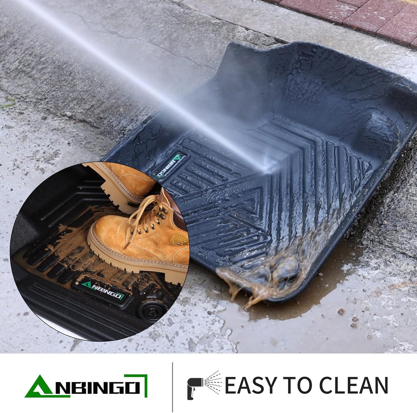 ANBINGO® Floor Mats Custom for 2023 2024 2025 2026 CR-V & CRV (Hybrid) Waterproof Car Mats All Weather Guard TPE Floor Liners Front& Rear Row Full Set Black - CRV Accessories