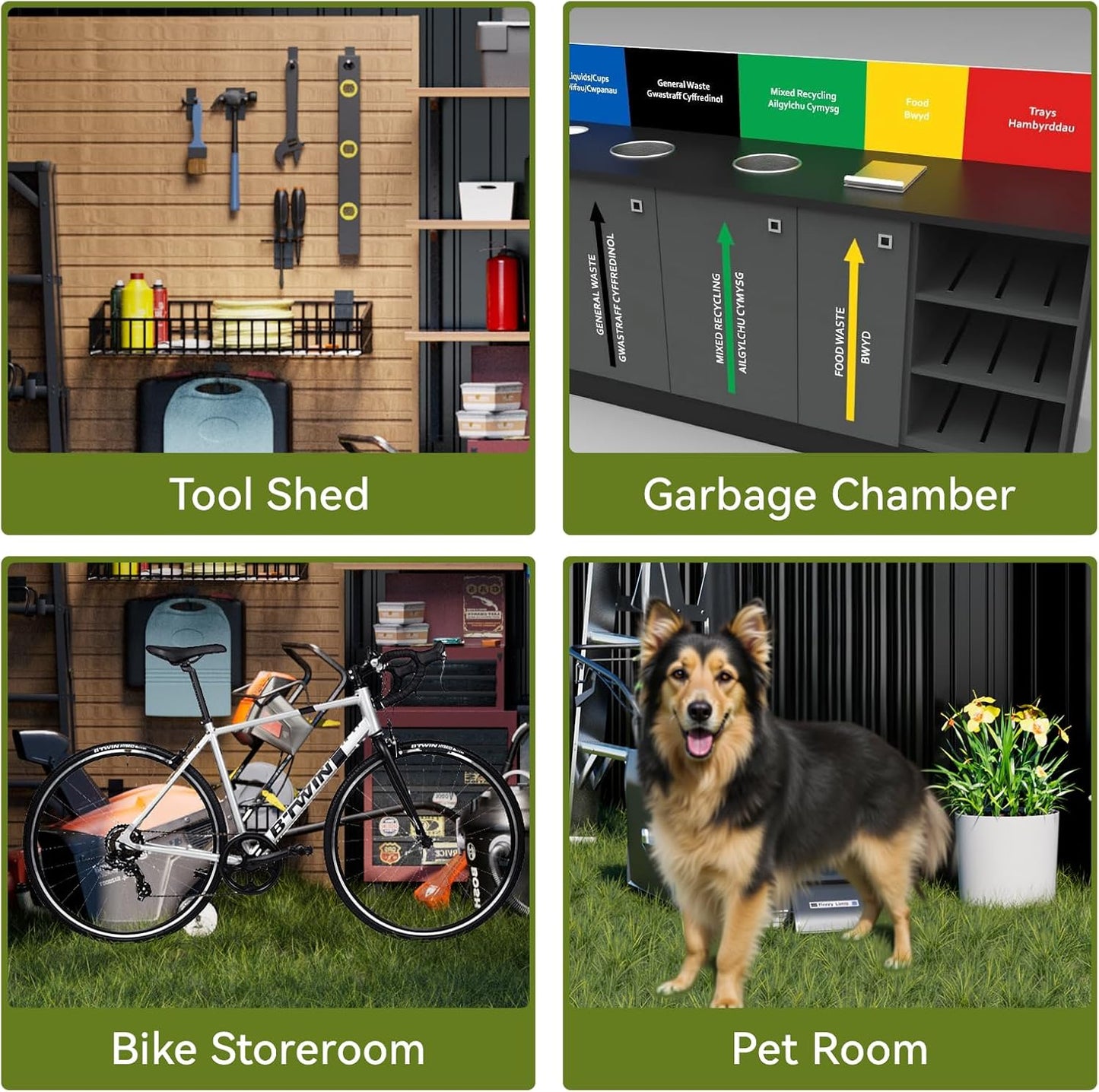 COMHOMA Shed Outdoor Storage Shed Metal,Lockable Doors Tool Sheds with Sloping Roof,Steel Garden Shed with Air Vent for Backyard,Patio,Lawn,Poolside (Grey, 10'*8'/Base)