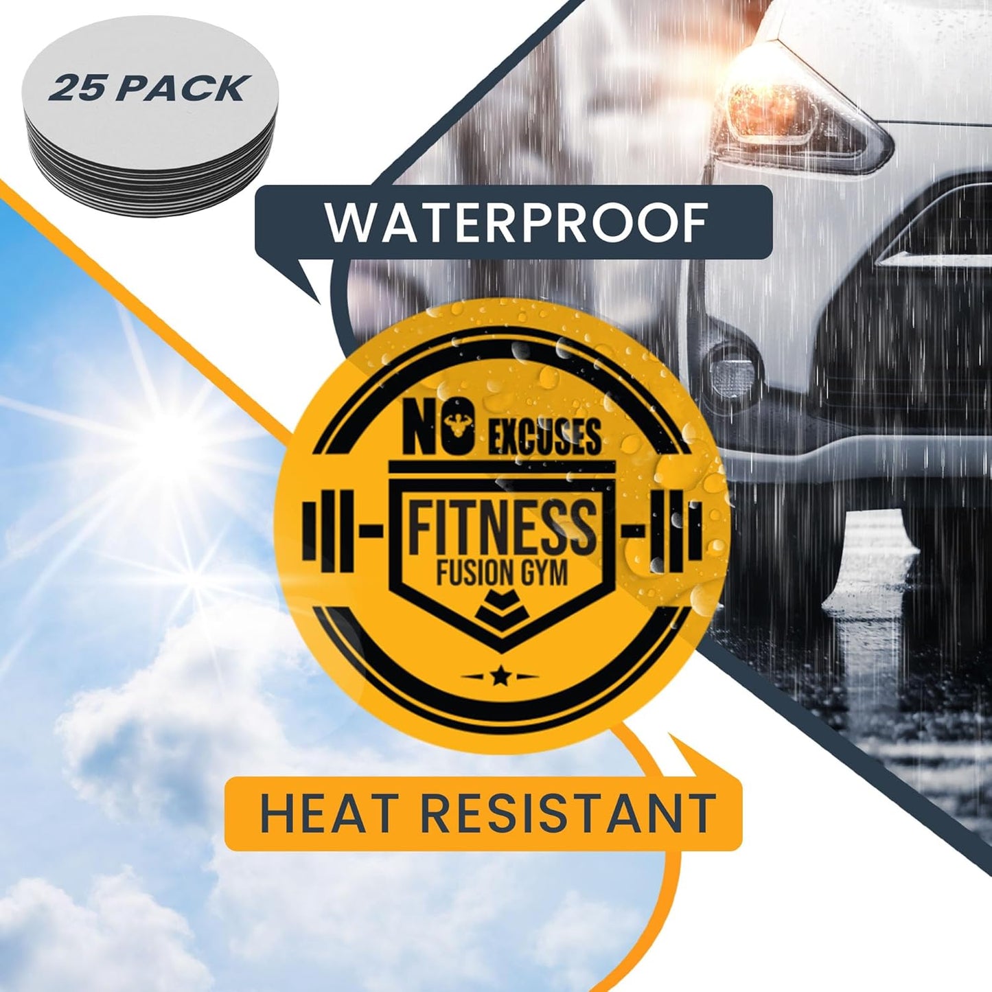 Magnet Me Up Customizable 30 Mil Round Magnet- 6β, 50 PK Weatherproof Car Magnet for Businesses, Sports Teams, Fundraiser, Personal Expression- Custom Text & Logo- Strong Magnetic Vinyl for Vehicles