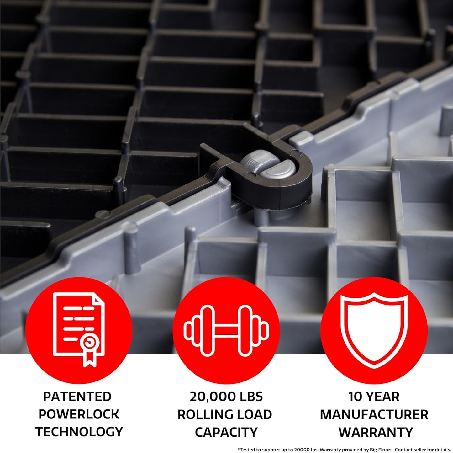 Big Floors GarageDeck Coin Pattern, Durable Copolymer Interlocking Modular Non-Slip Garage Flooring Tile (Beige, 48 Pack of 12 x 12" Tiles)