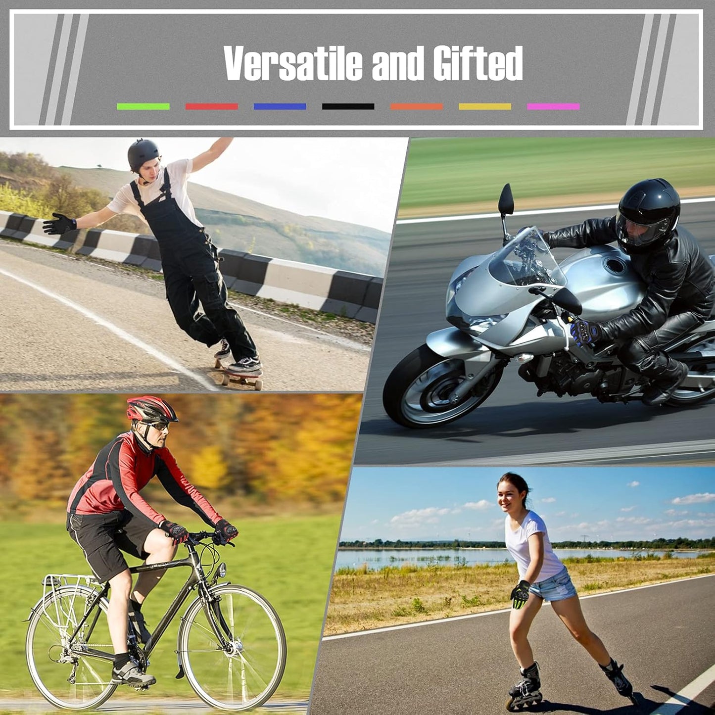 COFIT Motorcycle Gloves Breathable, Touchscreen Motorbike Gloves Anti-Slip with Good Grip Hard Knuckles Protection for Men Women Motocross, BMX ATV MTB Cycling, Road Racing - Yellow L