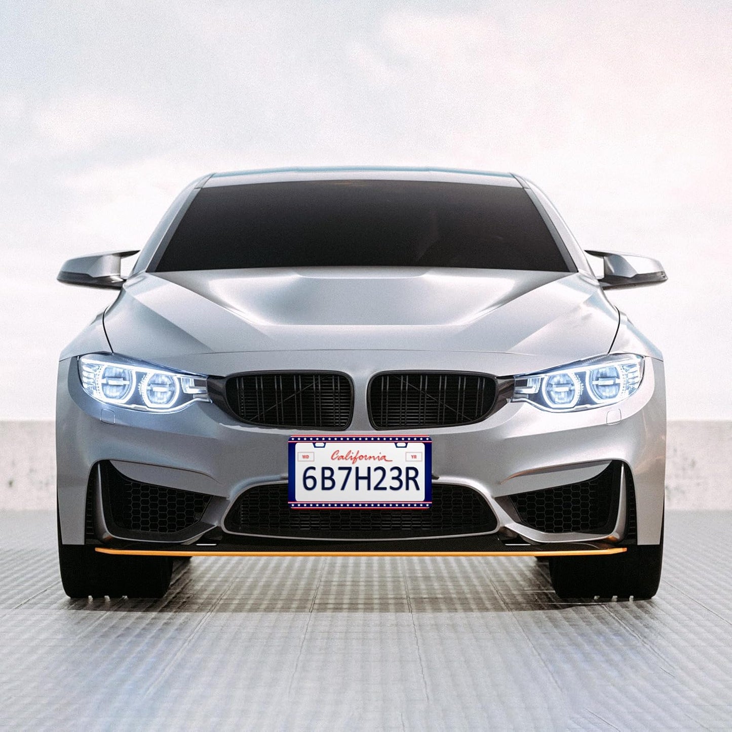 American Flag License Plate Frame United States Flag License Plate Frames Personalise Stainless Steel Funny Design Compatible with Standard License Plate Holder for USA Canada 6 X 12 Inch with Screws