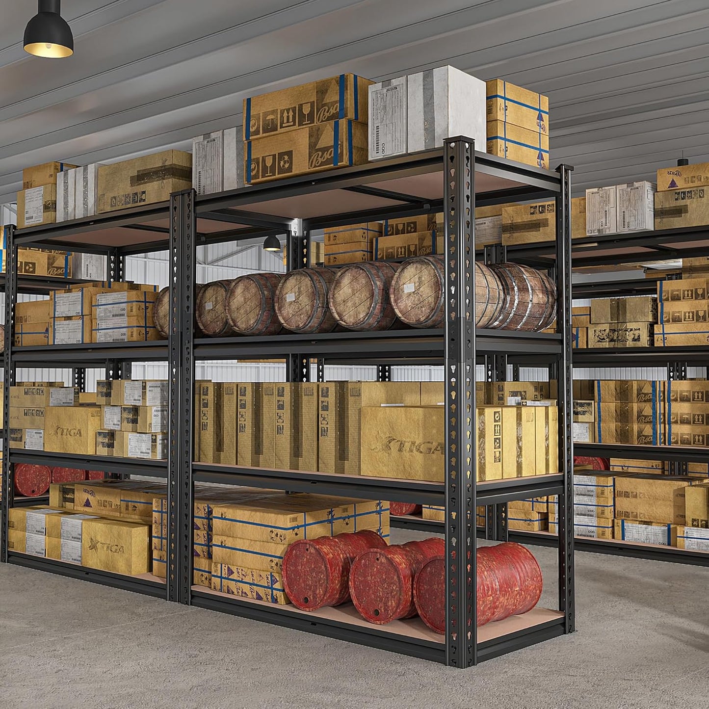 REIBII 40" W Garage Shelving 2000LBS Storage Shelves Adjustable Metal Shelving 4 Tier Metal Shelves Pantry Shelf for Closet Basement Kitchen 40" W x 19.7''D x 60''H