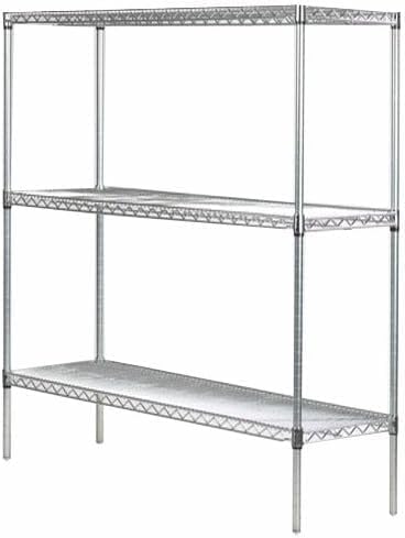Omega Stainless Steel Shelves, 14" Deep x 30" Wide x 34" High 3 Tier Heavy Duty Wire Shelving Unit for Kitchen Garage Office Restaurant Warehouse 800-lb Per Shelf Weight Capacity