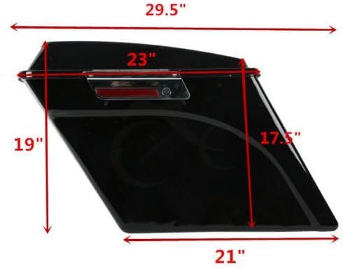 XFMT 5" Vivid Black Stretched Extended Hard Saddlebags Compatible with Harley FLH FLT