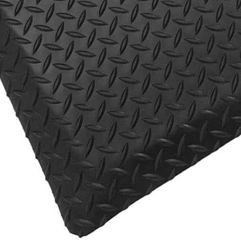 Rhino Mats, American Classic Diamond Anti-Fatigue Mats, Industrial Ergonomic Comfort Standing Mat for Work, Home, Garage, Office, Kitchen or Anywhere (Black 1" Thick, 4 FT. x 22 FT.)