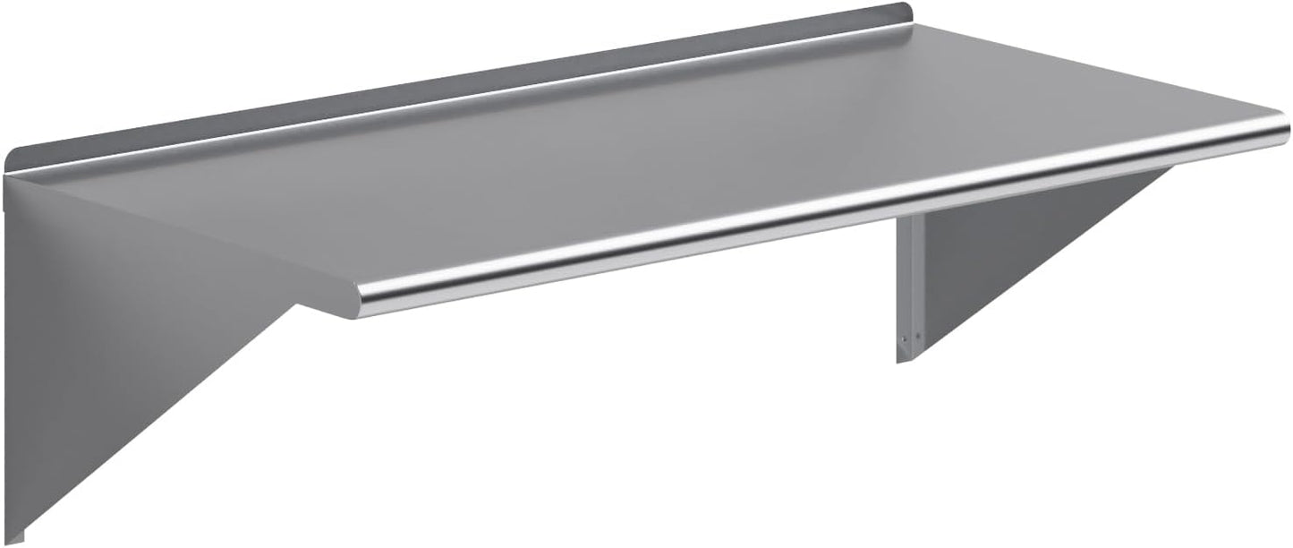 AmGood 48" Long X 24" Deep Stainless Steel Wall Shelf | NSF Certified | Appliance & Equipment Metal Shelving | Kitchen, Restaurant, Garage, Laundry, Utility Room