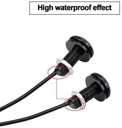 LEADTOPS 10Pcs 18mm 12V Eagle Eye LED Car Fog DRL Daytime Running Light Backup Reverse Tail Rock Lights Small bulb (Blue, Black Case)