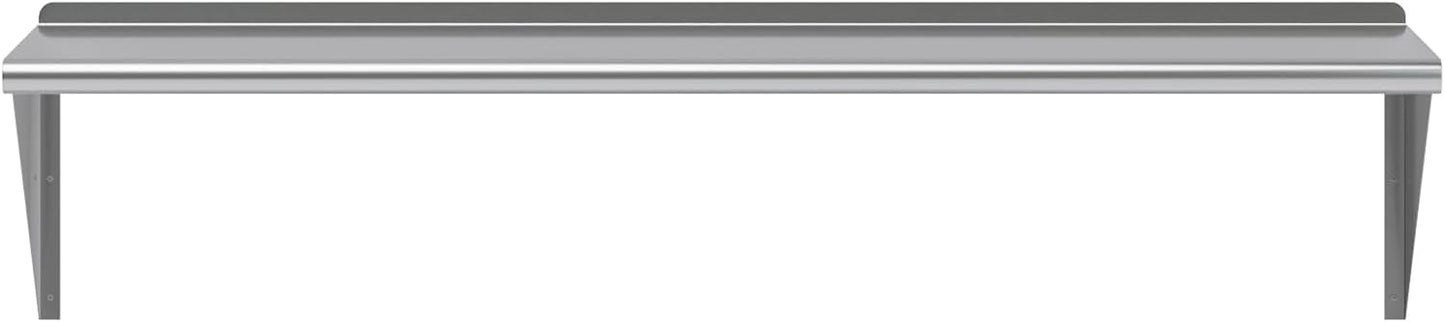 AmGood 60" Long X 18" Deep Stainless Steel Wall Shelf | NSF | Appliance & Equipment Metal Shelving | Kitchen, Restaurant, Garage, Laundry, Utility Room