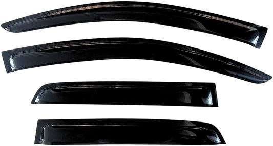 KPY Window Visor Compatible with Mercedes-Benz ML 2006-2011, 4PC Rain Guard Side Window Vent Deflectors Tape-On Mugen Style, 2006 2007 2008 2009 2010 2011