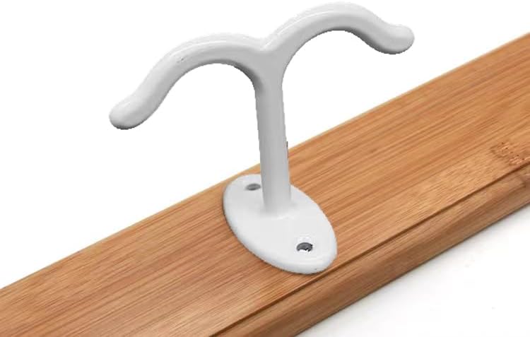 10 Pcs Zinc Alloy Ceiling Double Hook Cabinet Wardrobe Coat Towel Hat Hook Hooks Under Cabinet Shelf (White)