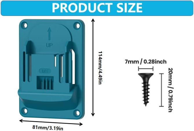 Drill Tool Wall Mounted Base Hanger Compatible Motorized Stand Set for Makita 18V Lithium-Ion Tools – 10 Pack with 40 Screws (Blue)