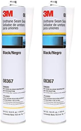 3M Urethane Seam Sealer, 08367, Black Color, High Solids, Permanently Flexible, 310 mL/10.5 fl oz Cartridge (Pack of 2)
