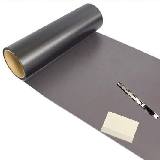 12 by 48 Inches Self Adhesive Headlight, Tail Lights, Fog Lights Tint Vinyl Film with Tools (Matte Black)