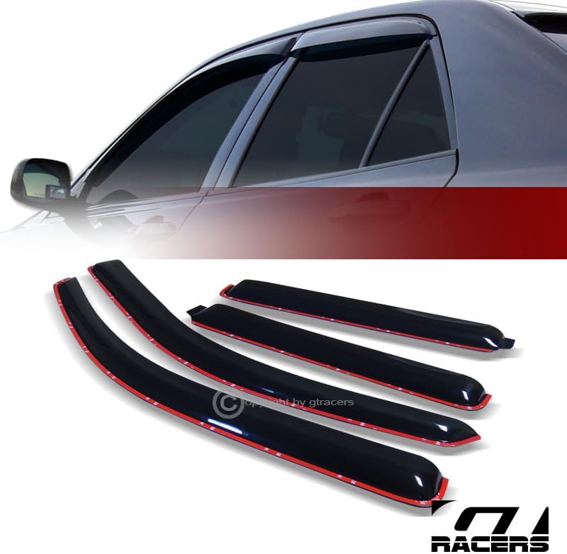 in Channel Window Deflector Sun/Rain/Wind Guards Smoke Window Visors 4Pc Set 2002-2006 Compatible with Chevy Trailblazer EXT/GMC Envoy XL/XUV Models