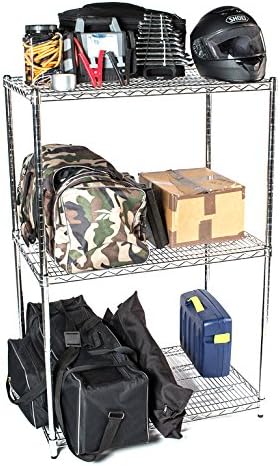 Omega 21" Deep x 72" Wide x 54" High 3 Tier Chrome Starter Shelving Unit