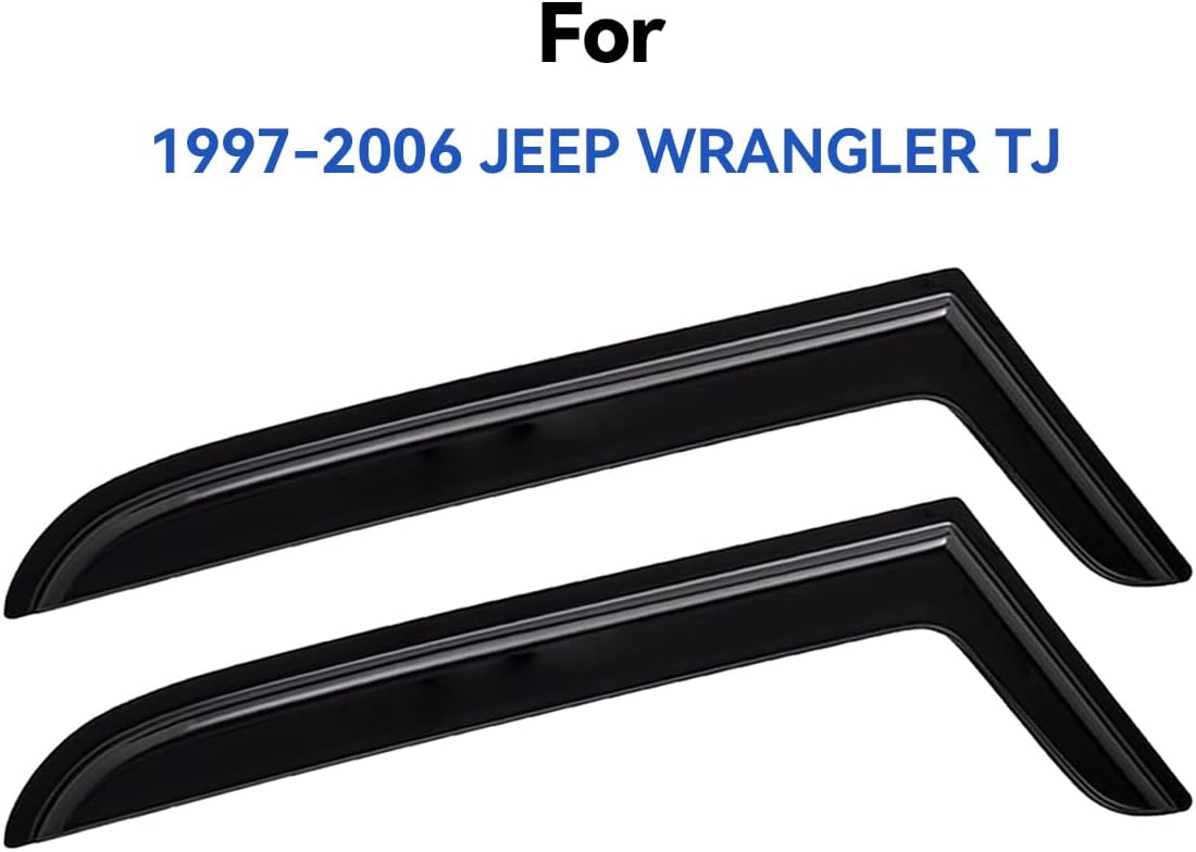 Window Visors Rain Guards Shield for 1997-2006 Jeep Wrangler, Out-Channel Window Vent Wind Deflectors Visors Shades for 97-06 Wrangler TJ, 2PCS