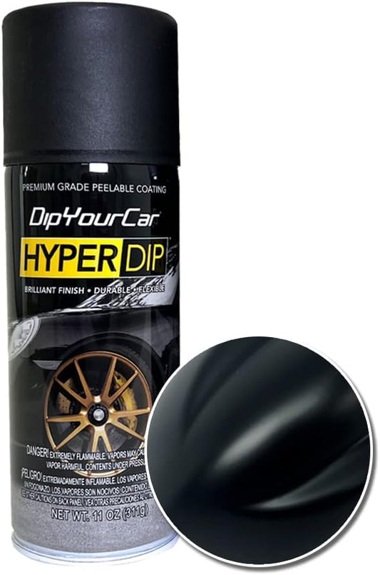 DipYourCar HyperDip Peelable Car Paint in a Can - Automotive Spray/Aerosol Auto Protection and Color for Wheels, Emblems, Mirror, and More - Frozen Black