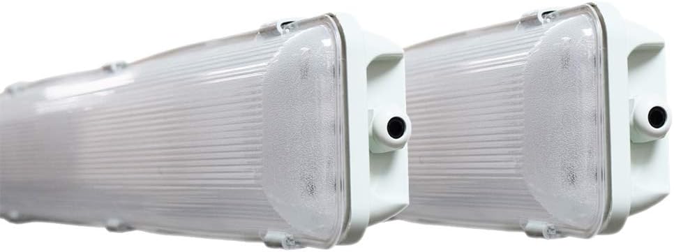 4 FT 6500K 72W LED Vapor Tight Lights | Commercial Indoor/Outdoor Hardwired IP65 Waterproof Fixtures | 8000 Lumens | Detachable LED Strips (2-Pack)